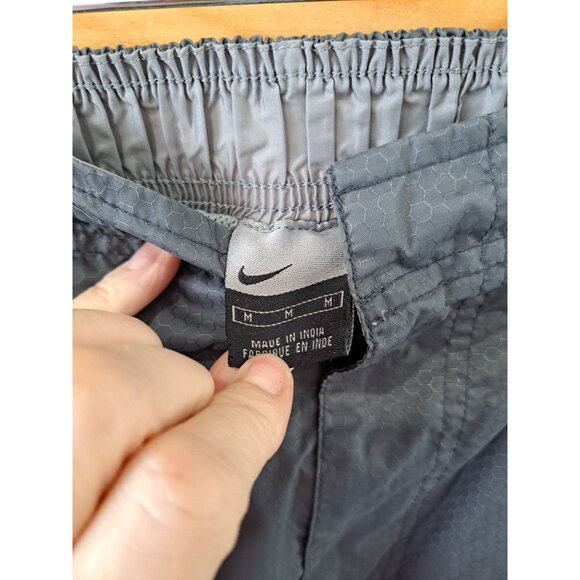 Nike Y2K 2000s Hex Nylon Paneled Half Zip Pullover 2 Pc Track Suit Gray M Men's - Picture 6 of 14